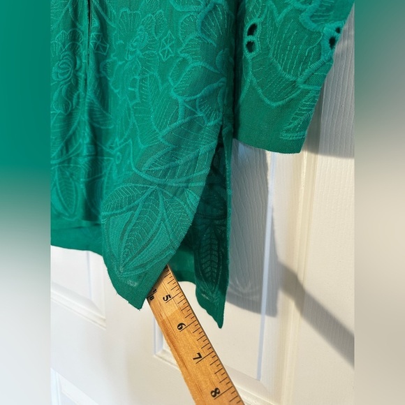 AKEMI + KIN Anthropologie Abacos Green Eyelet Tunic Blouse XS PRISTINE Patty’s - Picture 9 of 13
